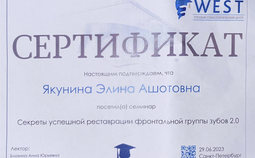 Сертификат участника семинара WEST